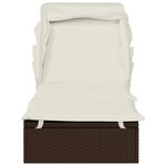 vidaXL Transat avec toit pliable marron 213x63x97 cm résine tressée