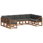 vidaXL Ensemble de canapés d'extérieur 9 pc Naturel et Anthracite