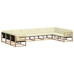 vidaXL Ensemble de canapés d'extérieur 10 pc Blanc et crème