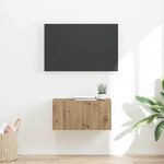 vidaXL Meuble TV mural Montage mural Chêne artisan 60 x 31 x 29.5 cm