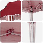 vidaXL Tente de fête pop-up 195 x 195 x 245 cm Bordeaux Tissu Oxford