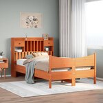 vidaXL Cadre de lit sans matelas cire marron 135x190cm bois pin massif