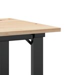 vidaXL Table à manger cadre en O 50x50x75 cm bois de pin massif fonte