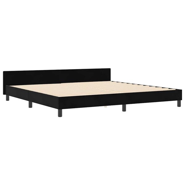 vidaXL Cadre de lit avec tête de lit Noir 200 x 200 cm Velours