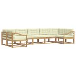vidaXL Ensemble de canapés d'extérieur 7 pc Blanc et crème