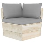 vidaXL Salon de jardin palette 5 Pièces avec coussins bois d'épicéa