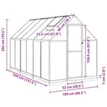 vidaXL Serre avec cadre de base argenté 334x169x202 cm aluminium