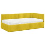 vidaXL Cadre de lit d'angle avec matelas 2 pc Jaune 90 x 200 cm