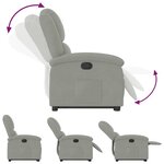 vidaXL Fauteuil inclinable Gris clair Velours