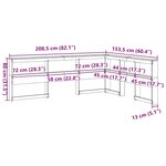 vidaXL Tête de lit de bibliothèque forme de L 135 cm bois massif pin