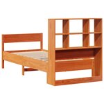 vidaXL Lit bibliothèque sans matelas cire marron 75x190 cm pin massif