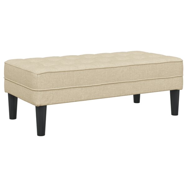 Banc vidaXL Crème 113x57x39 cm en tissu