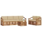 vidaXL Ensemble de canapés d'extérieur 7 Pièces Naturel et Beige