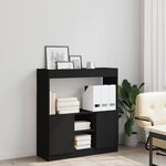 vidaXL Buffet haut noir 92x33x100 cm bois d'ingénierie