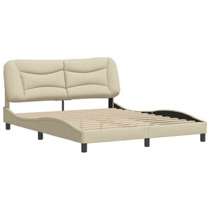 vidaXL Cadre de lit sans matelas crème 160x200 cm tissu