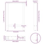 vidaXL Pieds de table à manger Blanc 2 pièces 60 x (72-73) cm Acier