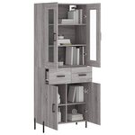 vidaXL Buffet haut Sonoma gris 69 5x34x180 cm Bois d'ingénierie