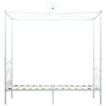 vidaXL Cadre de lit à baldaquin sans matelas blanc métal 90x200 cm