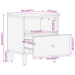 vidaXL Table de chevet 40x33x46 cm Bois de manguier solide