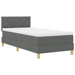 vidaXL Lit boxspring avec matelas Gris foncé 90 x 200 cm tissu