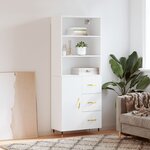 vidaXL Buffet haut Blanc 69 5x34x180 cm Bois d'ingénierie