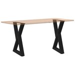 vidaXL Pieds de table à manger 2 pièces Noir 50 x (72-73 3) cm Acier