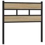 vidaXL Tête de lit chêne sonoma 75 cm fer et bois d'ingénierie