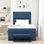 vidaXL Lit à ressorts avec matelas Bleu 120 x 200 cm tissu
