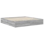 vidaXL Cadre de lit Gris Sonoma 200 x 200 cm Bois Ingénierie