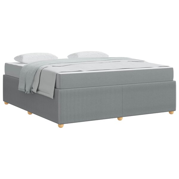 vidaXL Cadre de lit avec matelas Gris clair 180 x 200 cm tissu