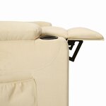 vidaXL Fauteuil inclinable Crème Tissu