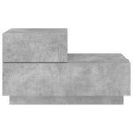 vidaXL Table de chevet avec lumières LED gris béton 70x36x40 5 cm