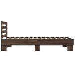 vidaXL Cadre de lit chêne marron 75x190 cm bois d'ingénierie et métal