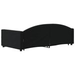 vidaXL Lit de jour avec gigogne et tiroirs sans matelas noir 100x200cm