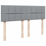 vidaXL Sommier à lattes de lit avec matelas Gris clair 160x200cm Tissu