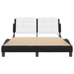 vidaXL Cadre de lit avec LED sans matelas Zadar noir et blanc 140x190 cm