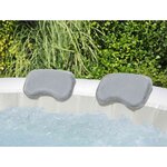 Bestway Coussin de bain spa 2 Pièces Gris 23 x 13 x 5 cm Acier et PVC