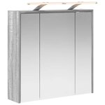 vidaXL Armoire Miroir de Salle de Bain Gris Sonoma 63 5 x 16 x 62 5 cm