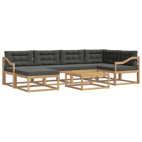 vidaXL Ensemble de canapés d'extérieur 7 pc Blanc et anthracite