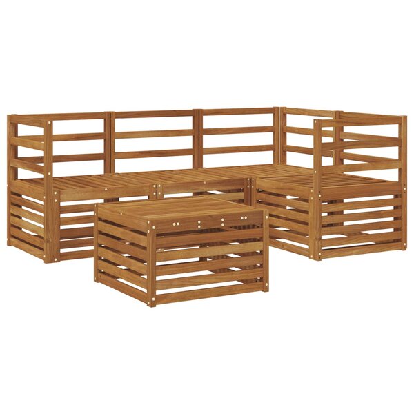 vidaXL Ensemble de canapés d'extérieur 5 pc Naturel Polyester