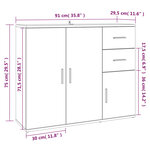 vidaXL Buffet Chêne fumé 91x29 5x75 cm Bois d'ingénierie