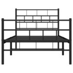 vidaXL Cadre de lit métal sans matelas avec pied de lit noir 107x203cm