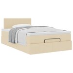 vidaXL Cadre de lit ottoman avec matelas crème 120x190 cm tissu