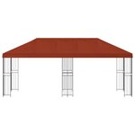 vidaXL Gazebo avec murs latéraux 6 x 3 m Terre cuite