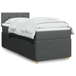 vidaXL Sommier à lattes de lit avec matelas Gris foncé 80x200 cm Tissu