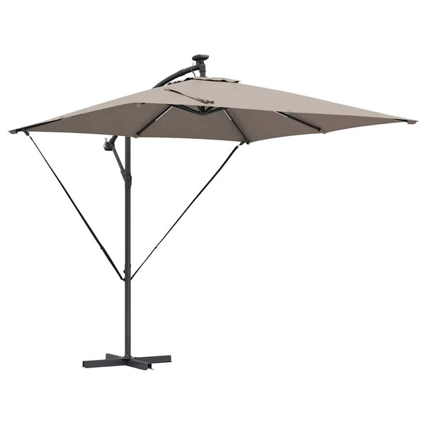 vidaXL Parasol banane à mât déporté Taupe 249 x 249 x 250 cm