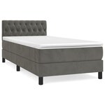 vidaXL Sommier à lattes de lit et matelas Gris foncé 90x190 cm Velours