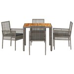 vidaXL Ensemble de salle à manger pour jardin 5 Pièces Gris Poly rotin