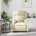 vidaXL Fauteuil inclinable de massage Crème Similicuir