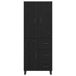 vidaXL Haut Armoire 2 Pièces Chêne noir Bois Aggloméré et Verre